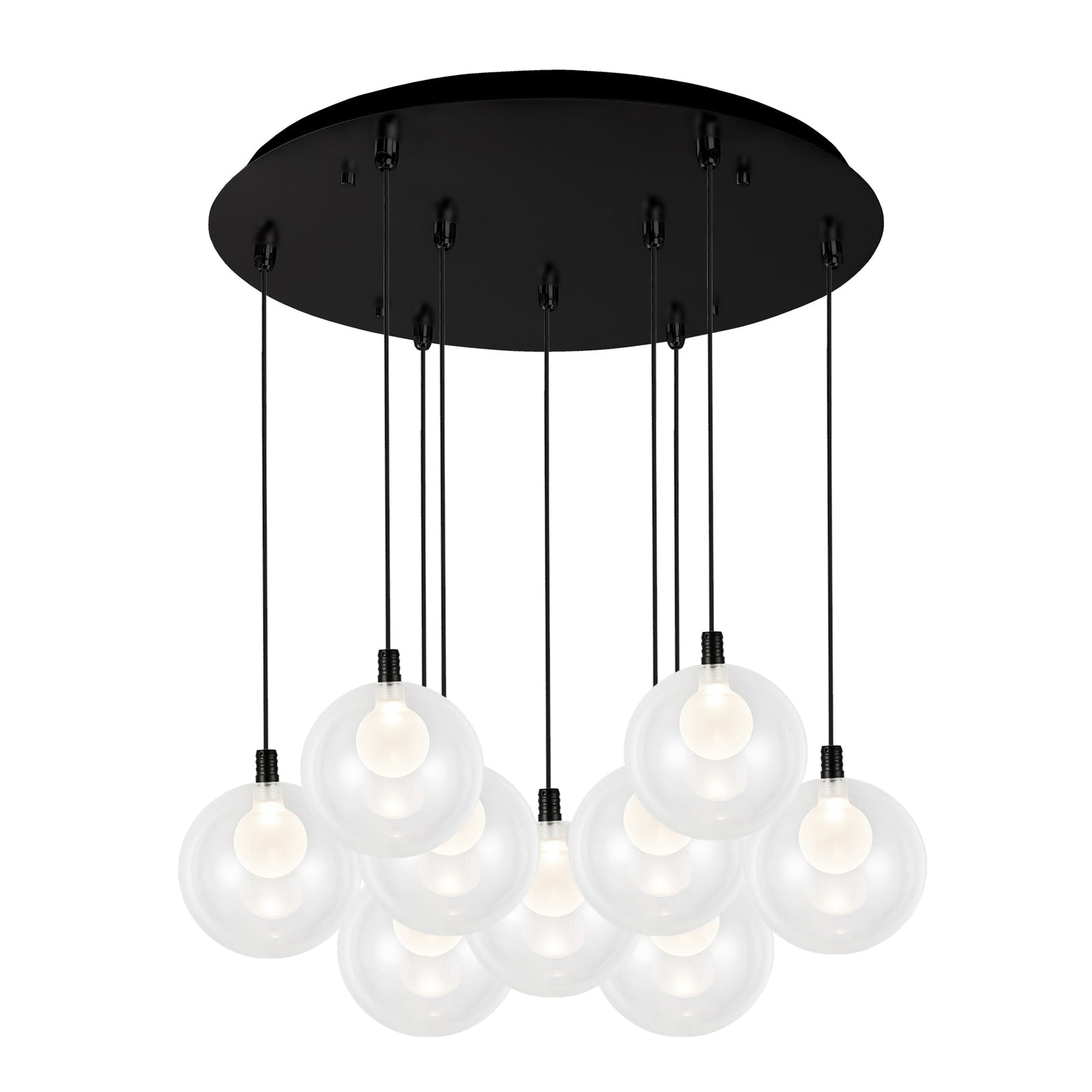 Bolla 20-in Black 9-Light Multi Pendant