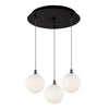 Bolla 12-in Black/Opal 3-Light Multi Pendant