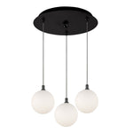 Bolla 12-in Black/Opal 3-Light Multi Pendant
