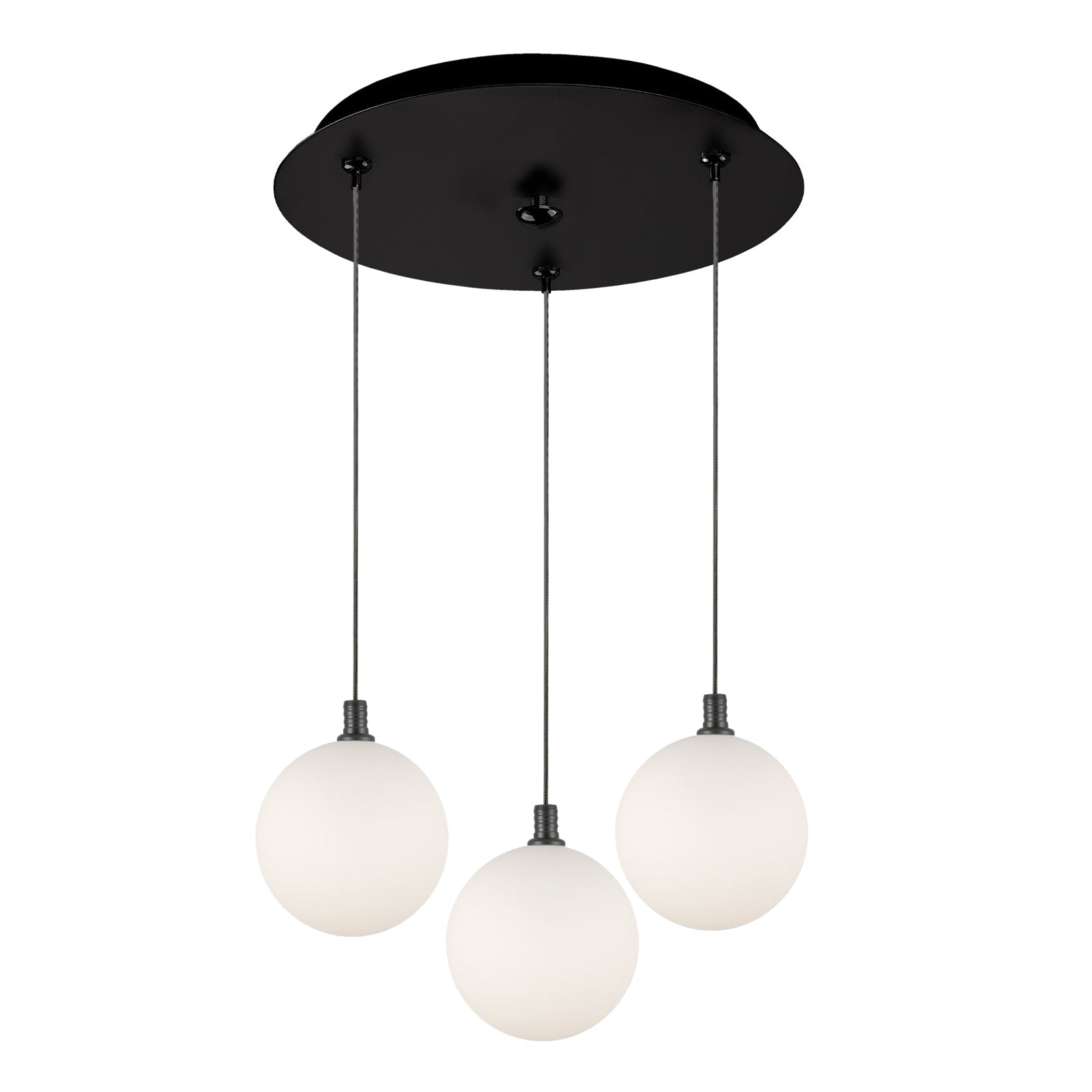 Bolla 12-in Black/Opal 3-Light Multi Pendant
