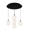 Bolla 16-in Black/Opal Glass 5-Light Multi Pendant