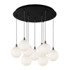 Bolla 20-in Black/Opal Glass  9-Light Multi Pendant