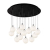 Bolla 25-in Black/Opal Glass 13-Light Multi Pendant