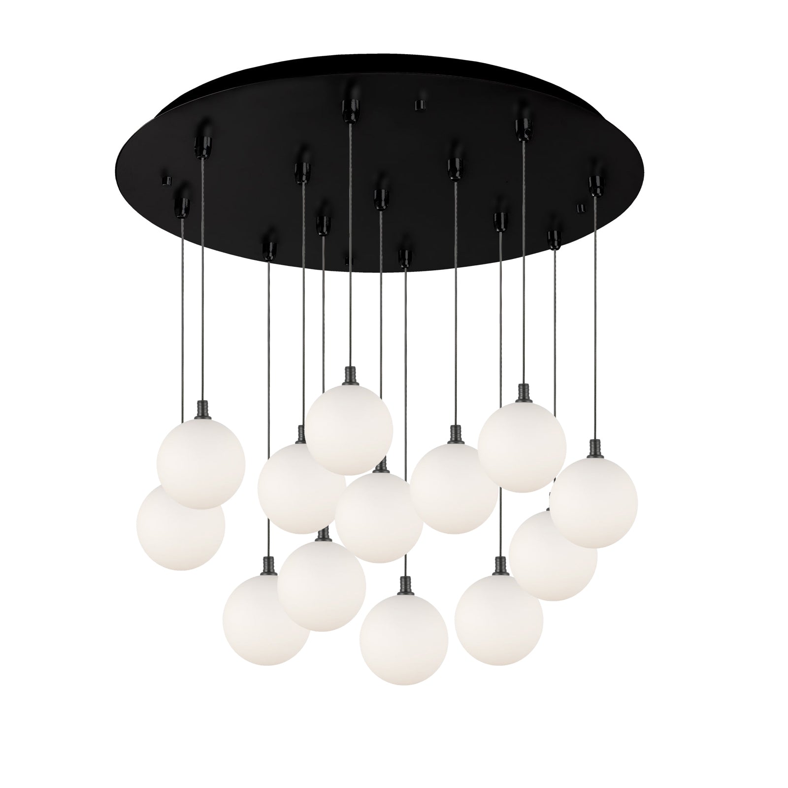 Bolla 25-in Black/Opal Glass 13-Light Multi Pendant