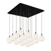 Bolla 21-in Black/Opal Glass 16-Light Multi Pendant