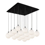 Bolla 21-in Black/Opal Glass 16-Light Multi Pendant