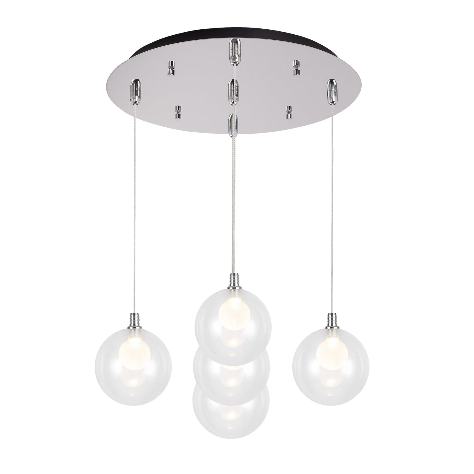 Bolla 16-in Chrome 5-Light Multi Pendant