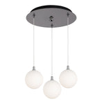 Bolla 12-in Chrome/Opal Glass 3-Light Multi Pendant