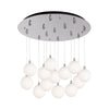 Bolla 25-in Chrome/Opal Glass 13-Light Multi Pendant