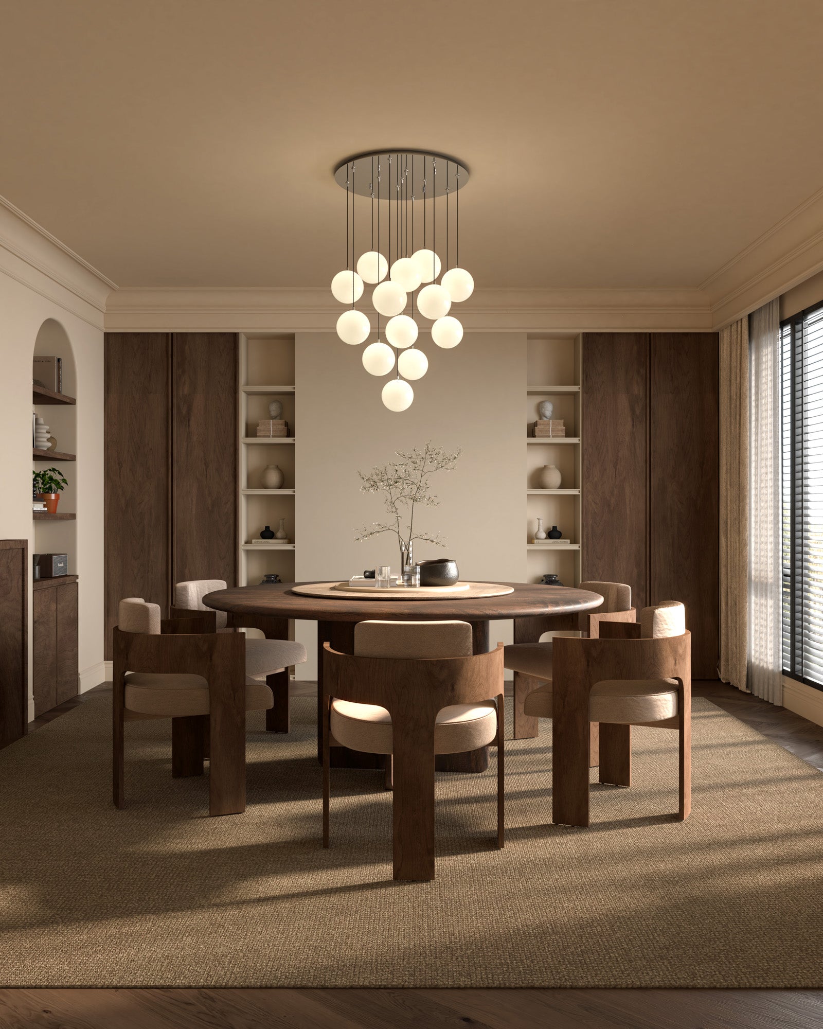 Bolla 25-in Chrome/Opal Glass 13-Light Multi Pendant
