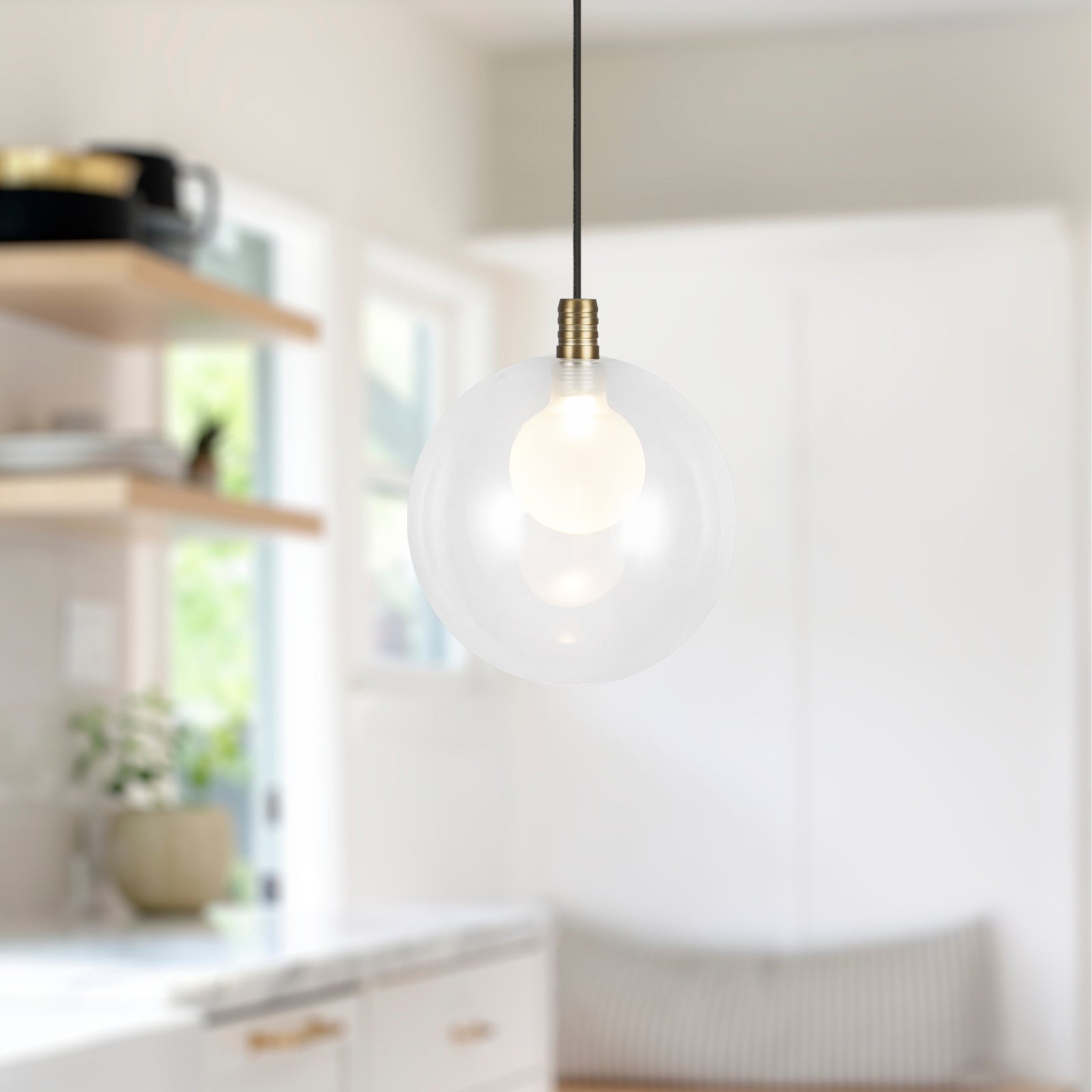 Bolla 5-in Brushed Gold LED Pendant