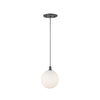 Bolla 5-in Black/Opal Glass LED Pendant