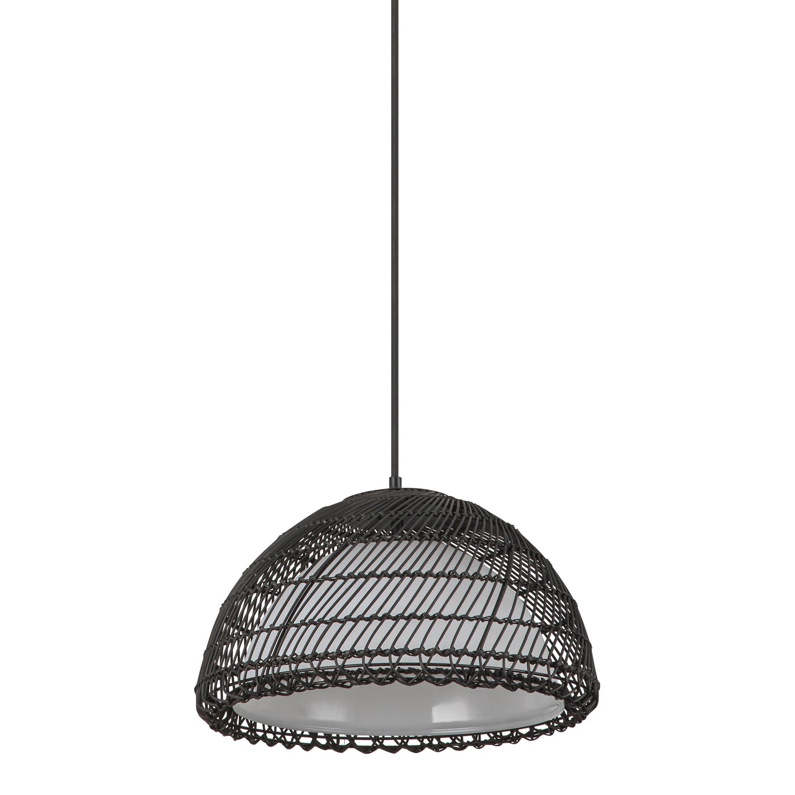 Bondi 16-in Matte Black/Opal 1 Light Pendant