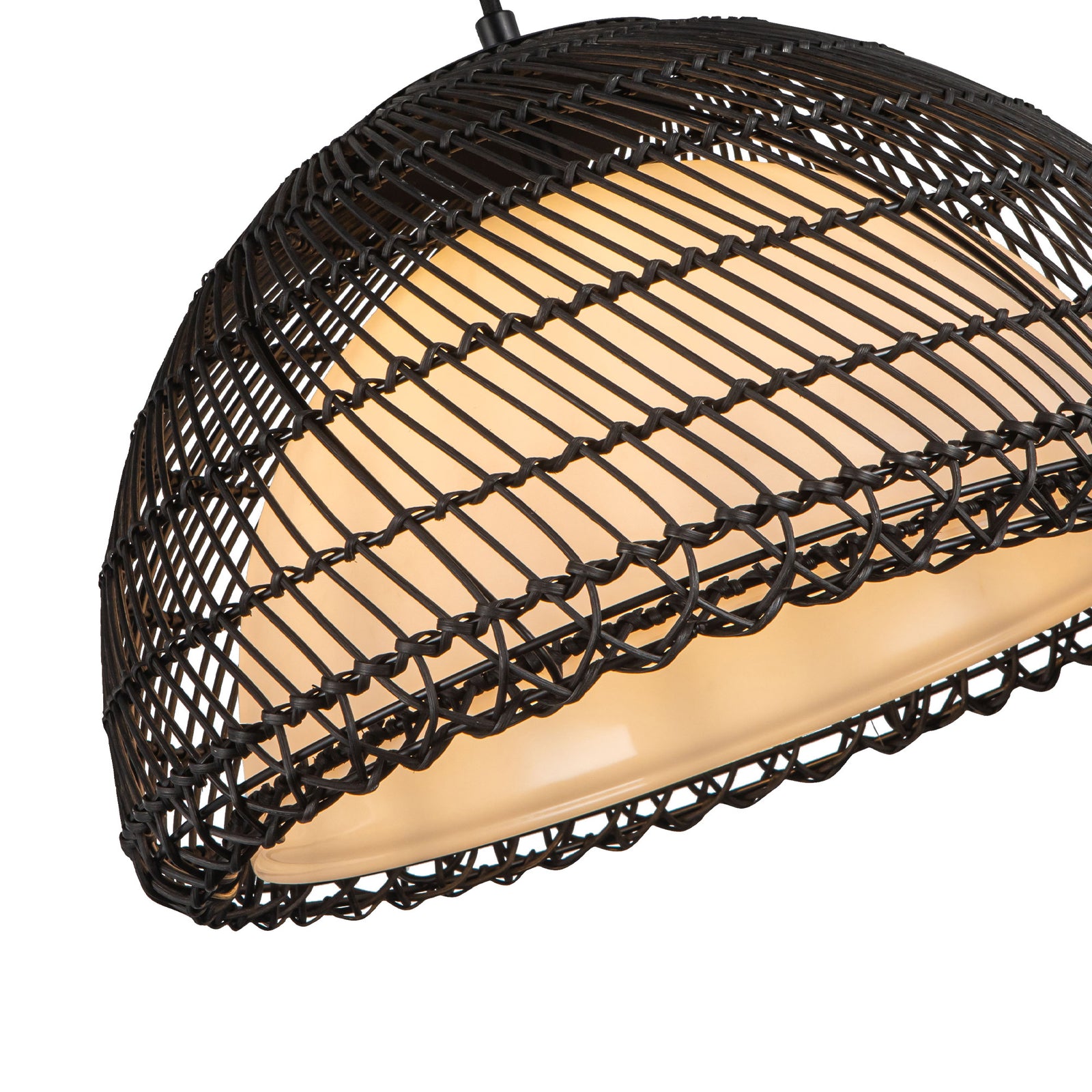 Bondi 16-in Matte Black/Opal 1 Light Pendant
