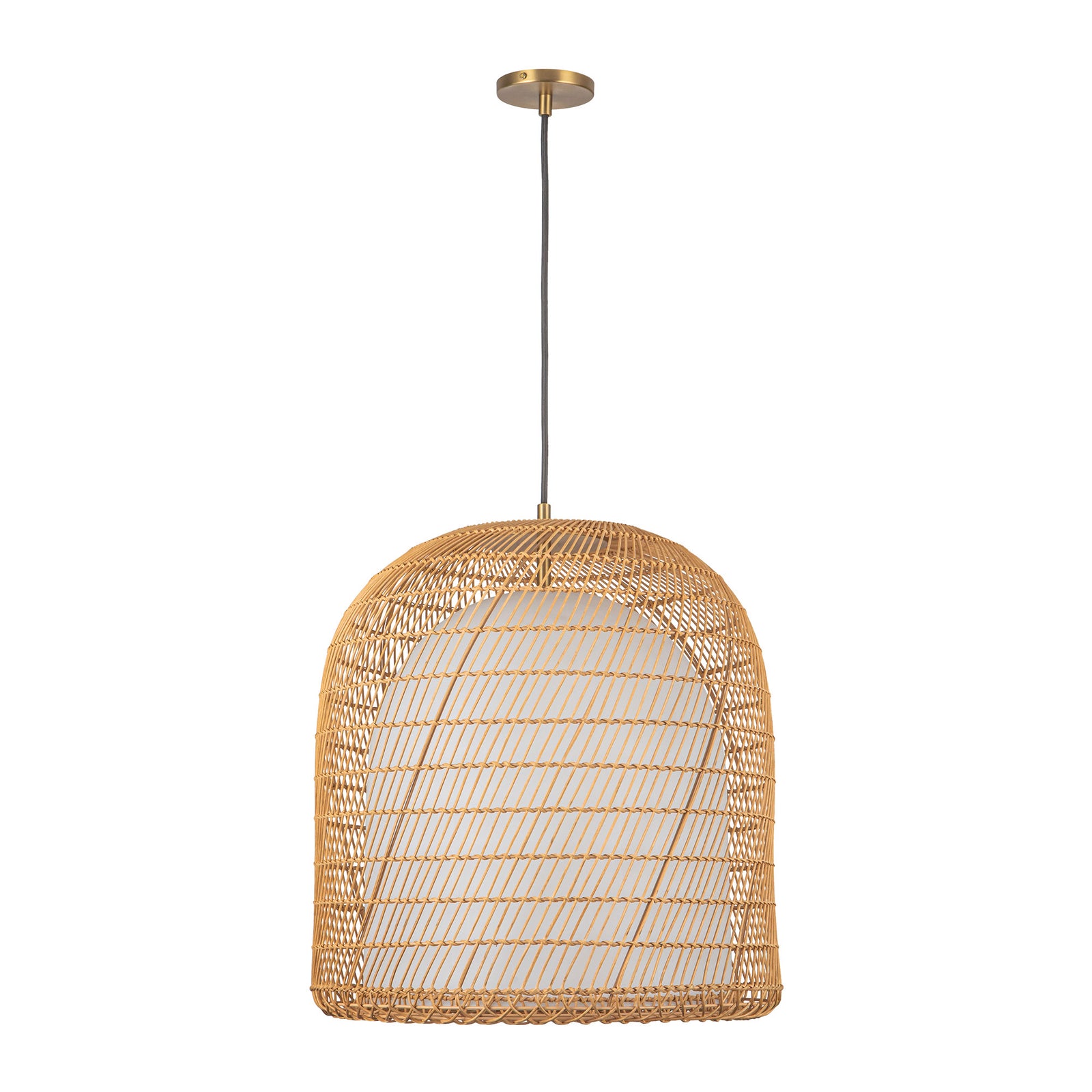 Bondi 20-in Brushed Gold/Opal Glass 1 Light Pendant