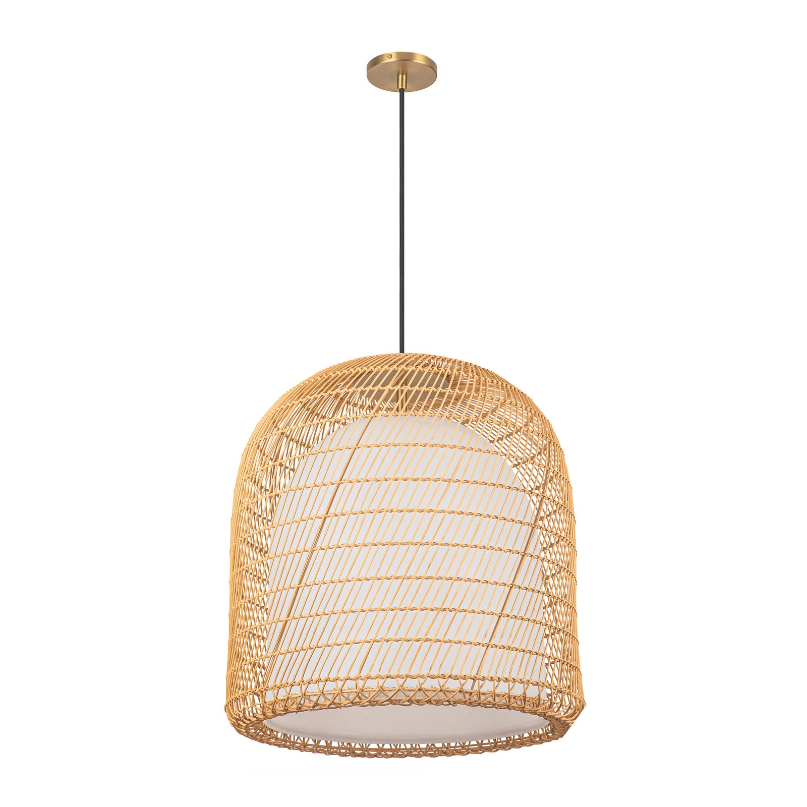 Bondi 20-in Brushed Gold/Opal Glass 1 Light Pendant