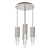Bordeaux 15-In Brushed Nicket/Clear Ribbed Glass  5-Light Multi Pendant