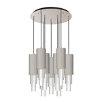 Bordeaux 16-in Brushed Nicket/Clear Ribbed Glass 9-Light Multi Pendant