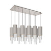 Bordeaux 28-in Brushed Nicket/Clear Ribbed Glass 10-Light Multi Pendant