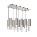 Bordeaux 28-in Brushed Nicket/Clear Ribbed Glass 10-Light Multi Pendant