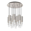Bordeaux 24-in Brushed Nicket/Clear Ribbed Glass 13-Light Multi Pendant