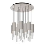 Bordeaux 24-in Brushed Nicket/Clear Ribbed Glass 13-Light Multi Pendant