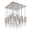 Bordeaux 20-in Brushed Nicket/Clear Ribbed Glass 16-Light Multi Pendant
