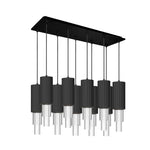Bordeaux 28-in Matte Black/Clear Ribbed Glass 10-Light Multi Pendant