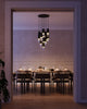 Bordeaux 25-in Matte Black/Clear Ribbed Glass 13-Light Multi Pendant