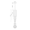 Bordeaux 4-in Aged Gold/Clear Ribbed Glass LED Pendant