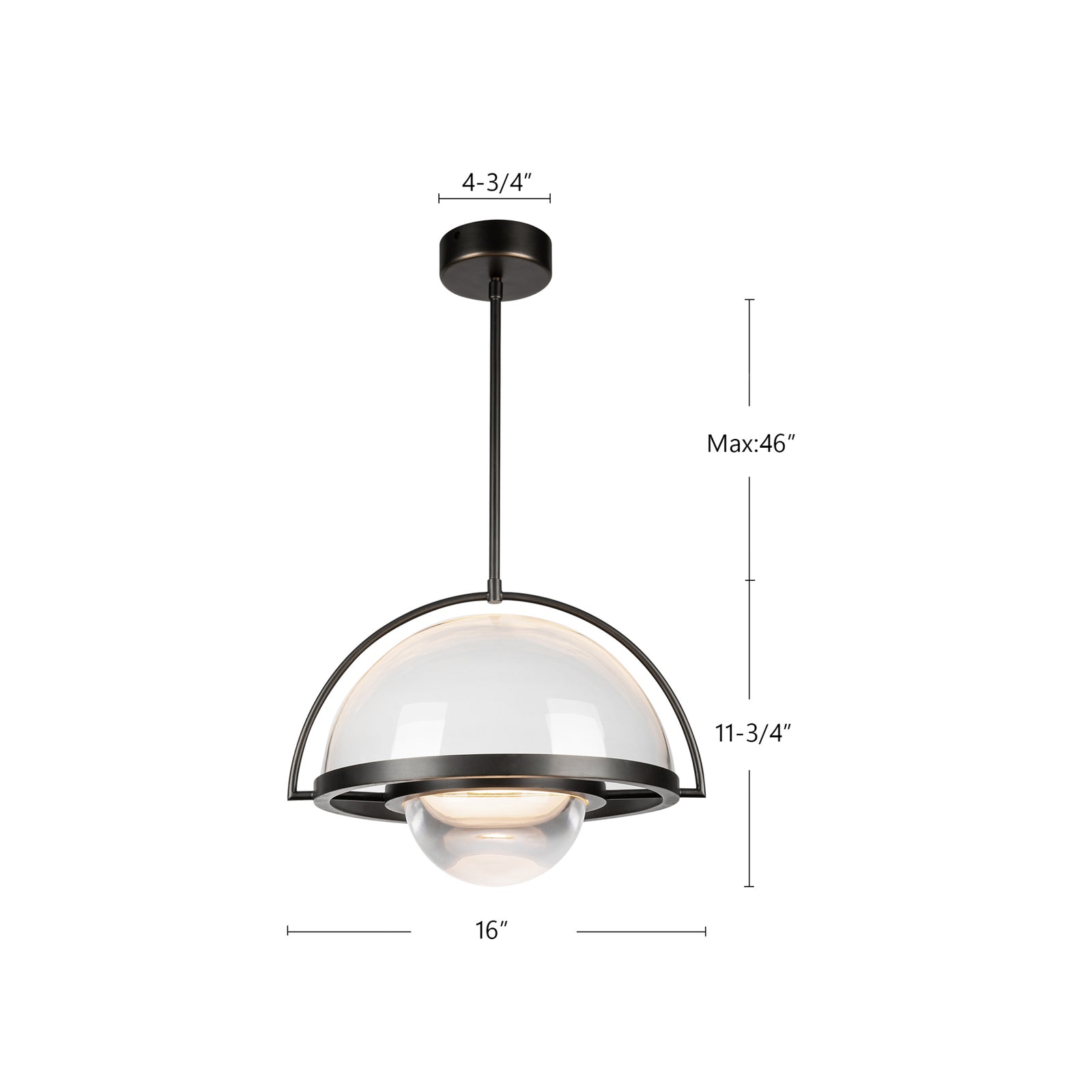Bowery 14-in Vintage Brass LED Pendant