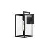 Brentwood 12-in Clear Glass/Textured Black 1 Light Exterior Wall Sconce