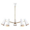 Brickell 45-in Matte White/Hazelnut Leather 5 Lights Chandeliers