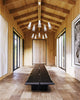 Brickell 45-in Matte White/Hazelnut Leather 5 Lights Chandeliers