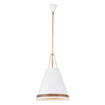 Brickell 20-in Matte White/Hazelnut Leather 3 Lights Pendant
