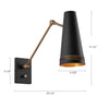 Brickell 5-in Matte White/Hazelnut Leather 1 Light Wall/Vanity