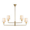 Bridgette 45-in Brushed Gold/White Linen Socket Chandelier