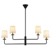 Bridgette 45-in Matte Black/White Linen Socket Chandelier
