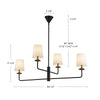 Bridgette 45-in Brushed Gold/White Linen Socket Chandelier