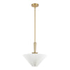 Bridgette 16-in Brushed Gold/Folded White Socket Pendant