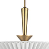 Bridgette 16-in Brushed Gold/Folded White Socket Pendant