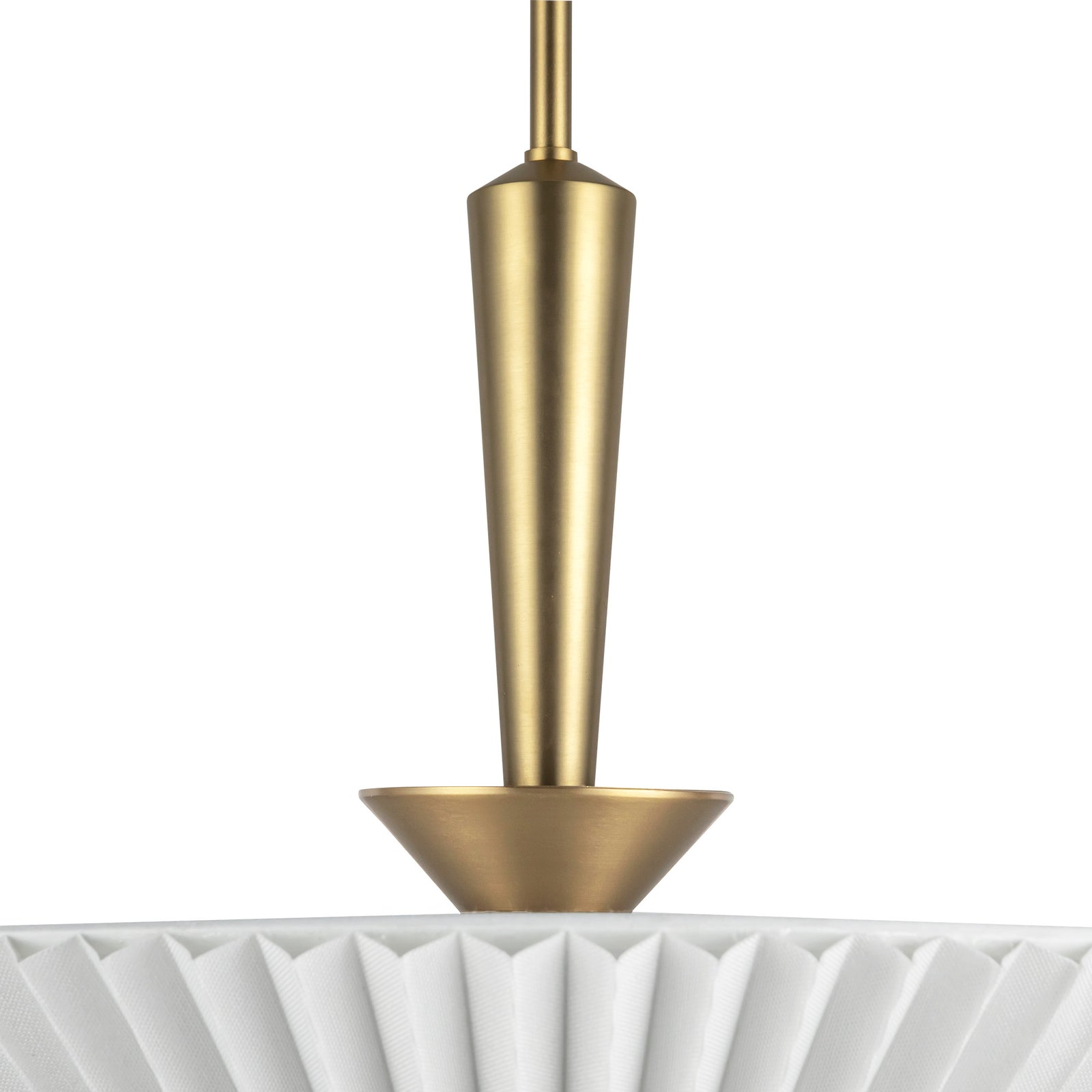 Bridgette 16-in Brushed Gold/Folded White Socket Pendant