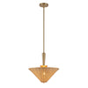 Bridgette 16-in Brushed Gold/Rattan Socket Pendant