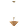 Bridgette 16-in Brushed Gold/Rattan Socket Pendant