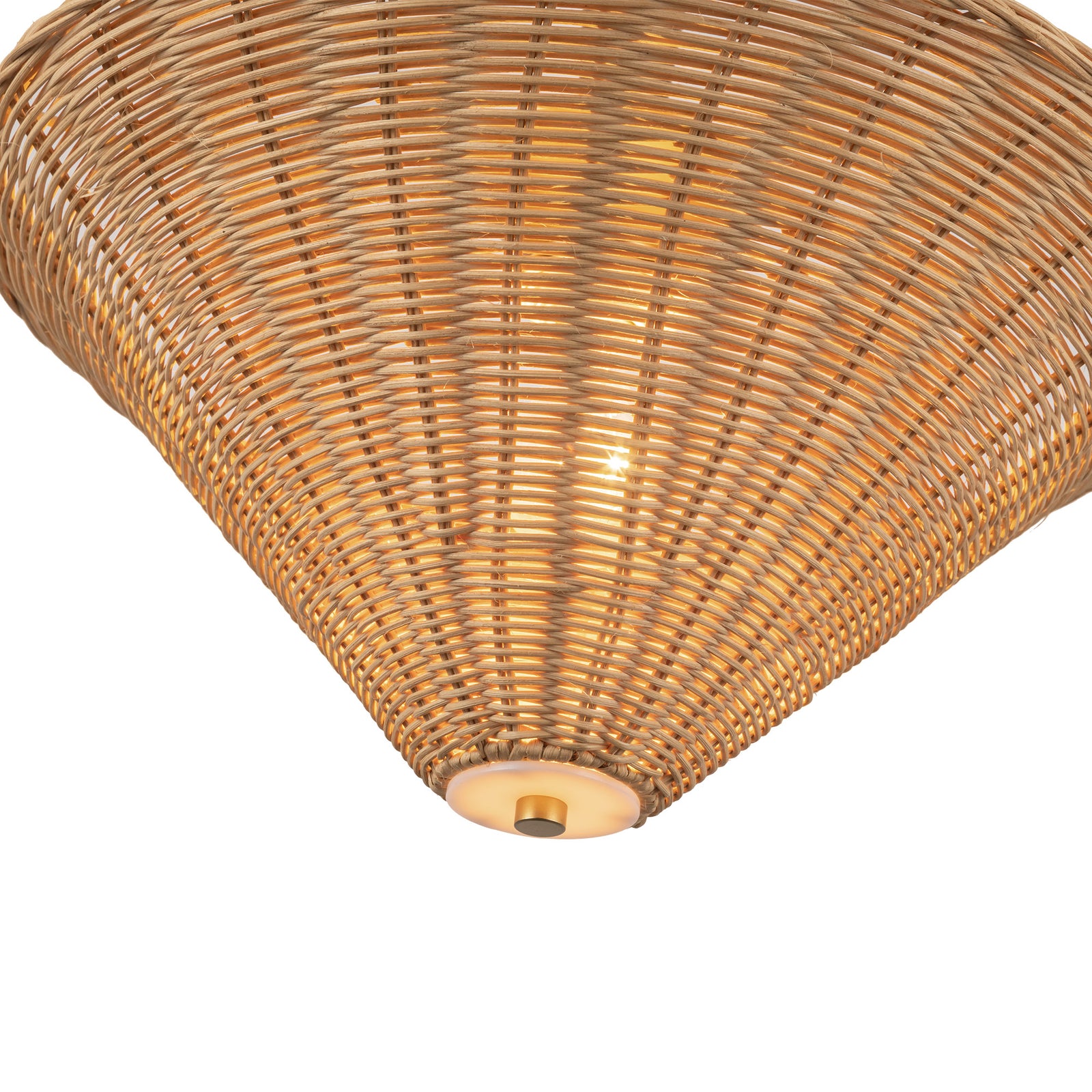 Bridgette 16-in Brushed Gold/Rattan Socket Pendant