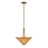 Bridgette 16-in Brushed Gold/Rattan Socket Pendant
