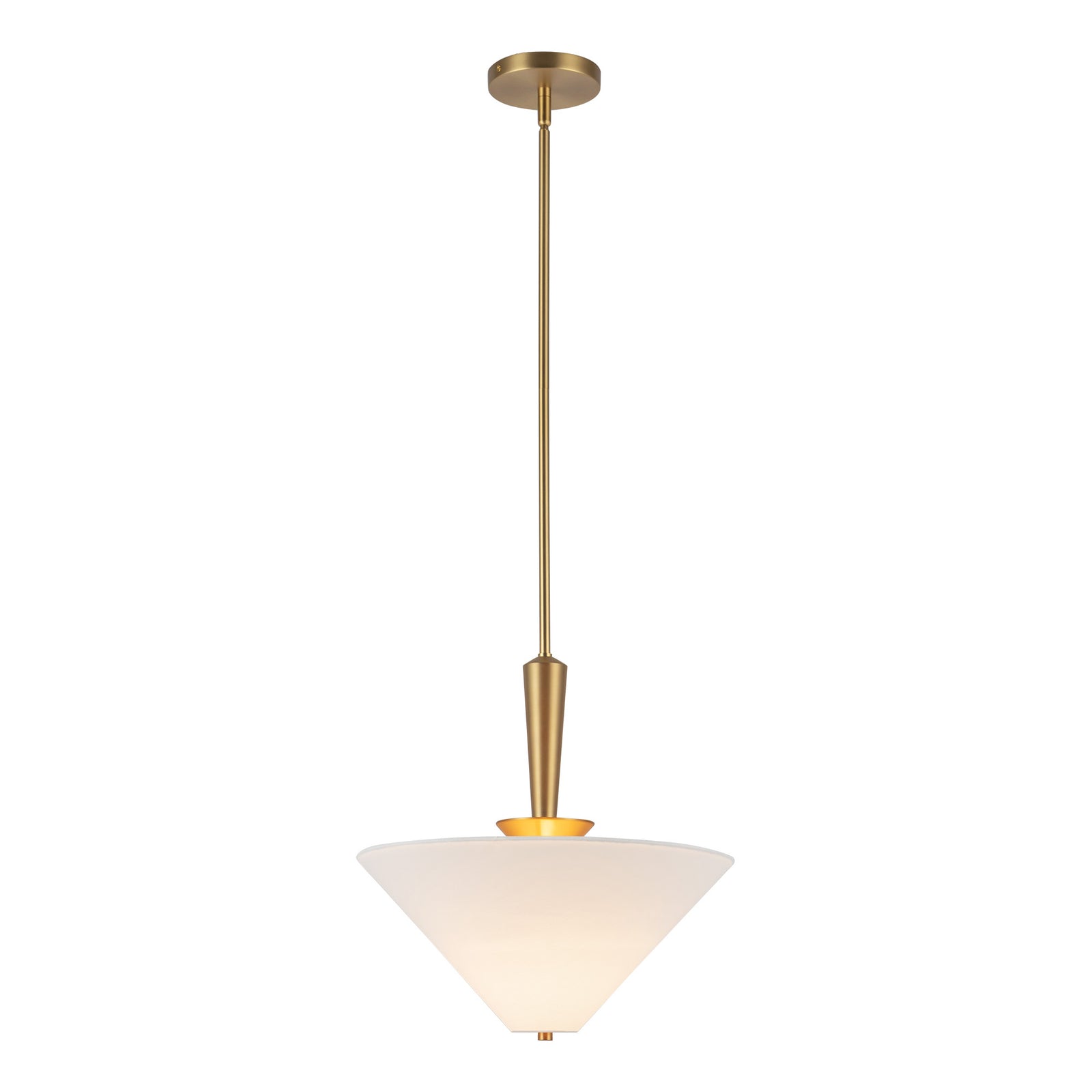 Bridgette 16-in Brushed Gold/White Linen Socket Pendant