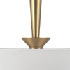 Bridgette 16-in Brushed Gold/White Linen Socket Pendant