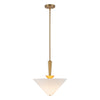 Bridgette 16-in Brushed Gold/White Linen Socket Pendant