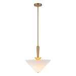 Bridgette 16-in Brushed Gold/White Linen Socket Pendant